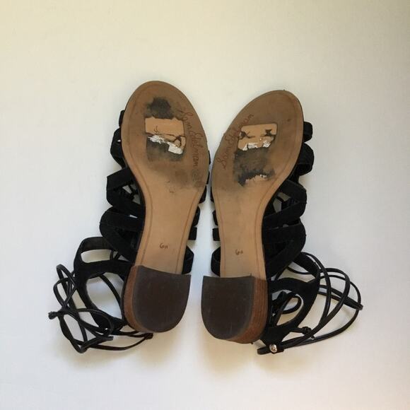 Sam Edelman Black Suede Sandals with Laces - Picture 5 of 9